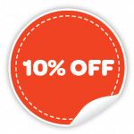A coupon graphic: 10% off!
